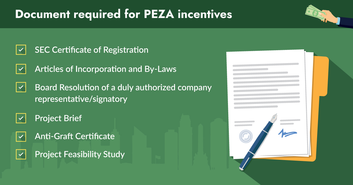 Documents required for PEZA application in the Philippines